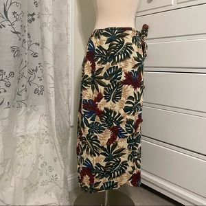 90's Hilo Hattie Tie Waist Hawaiian Skirt, Cream Multi, Size S